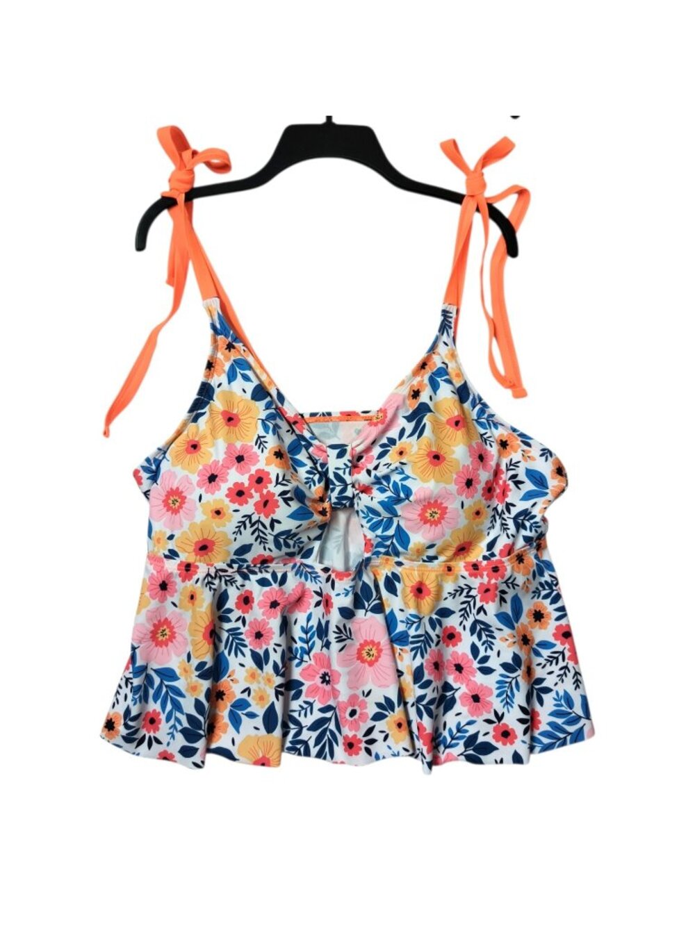 Swimsuit Tankini Top Womens Size 4XL Floral Peplum Ruffle